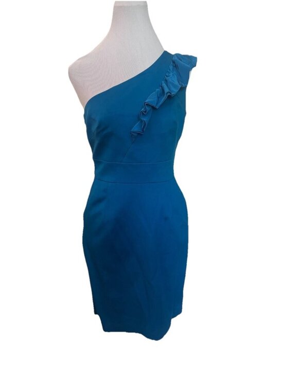 Trina Turk Dresses & Skirts - Trina Turk Cocktail Party One Shoulder Dress w/ pockets Blue - US 4